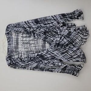 Jane Lamerton Woman Artsy Black & White Sheer Wrap Top 22